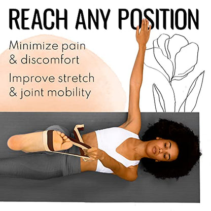 TECEUM 2 IN 1 Yoga & Mat Strap for Stretching – Cotton – 6/8/10 ft - color: Brown Beige, size: 10 ft