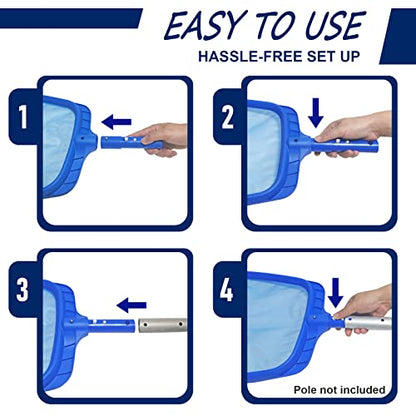 Heavy Duty Swimming Pool Leaf Skimmer Net with Strong Reinforced Handle for Cleaning Swimming Pools, Hot Tubs, Spas and Fountains - size: Pool Skimmer