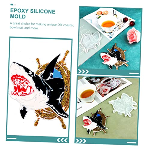Shark Coaster Silicone Mold for DIY Cup Mats Easy Demould Smooth Finish Durable Resin Crafting for Home Decor and Gifts