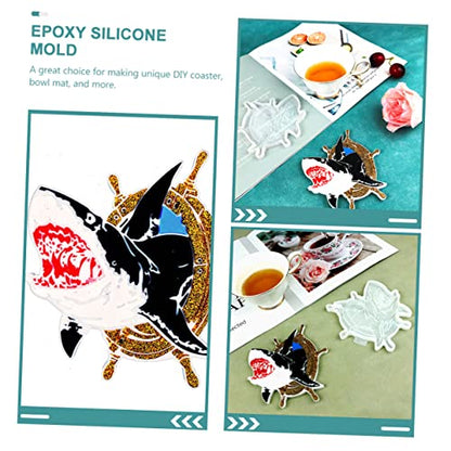 Shark Coaster Silicone Mold for DIY Cup Mats Easy Demould Smooth Finish Durable Resin Crafting for Home Decor and Gifts