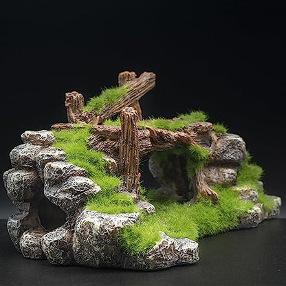 Aquarium Decoration Resin Tree Bridge Ornament for Desktop Living Room Decor