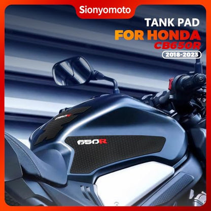Fuel Gas Tank Pad Protector Stickers Decal Set Compatible with CBR650R CB650R 2019 2020 2021 2022 2023- Anti-Slip Protective Kit, Black | 3-Piece