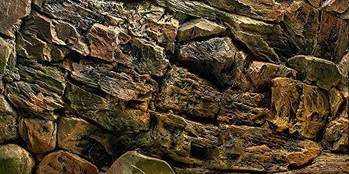 Rock Wall Aquarium Background Poster PVC Fish Tank Decor Landscape 24 36 48 72 (24" x 20"/ 61 x 51cm) - size: 24" x 20"/ 61 x 51cm