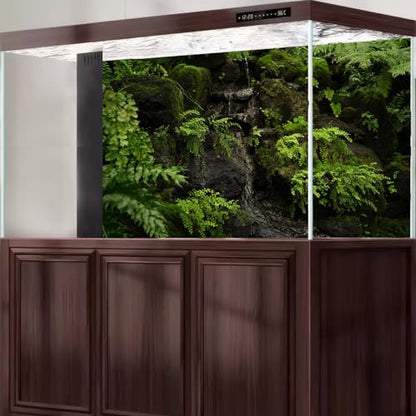Waterfall Aquarium Background Tropical Jungle Rainforest Fish Tank Background Cascading Waterfalls Lush Green Moss Plants Leaves Terrarium Backgrounds Fantasy Forests Reptile Tank Backgrounds 30x18in