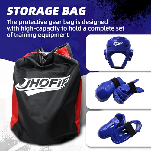 Martial Arts Karate Protective Sparring Gear Package Deal/Gift Adjustable Adult & Youth Headgear, Gloves & Kicks for MMA, Taekwondo, Boxing Training - color: Blue, size: Small