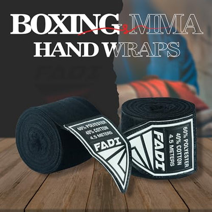 180-Inch Boxing Hand Wraps for Men & Women - Elastic Inner Gloves for Boxing, MMA, Kickboxing, Muay Thai - Pair (Green) - color: Black