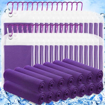 Hosuly 30 Pack Cooling Towels Bulk Microfiber Breathable, Purple - color: Purple