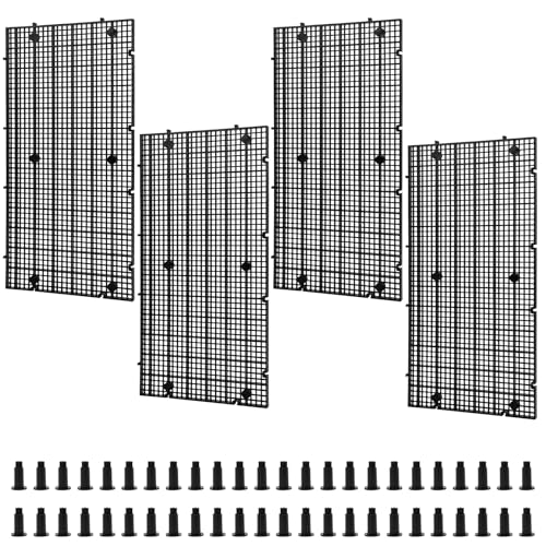 LINLAN 4 Pieces High-Density Aquarium Grid Plastic with 24 Brackets, Fish Tank Divider, Egg Crate for DIY Filtration and Bottom Protection in Aquascaping