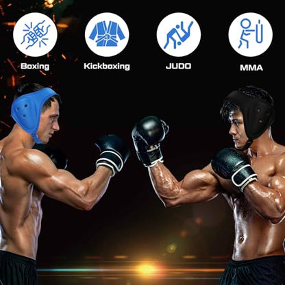 Jerify 2 Pcs Wrestling Headgear for Kid Youth, Black,Blue - color: Black,Blue