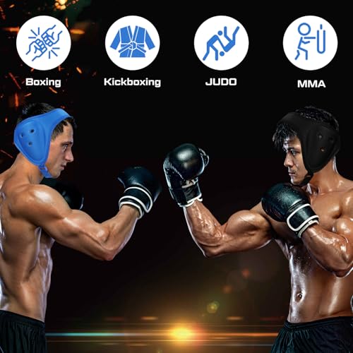 Jerify 2 Pcs Wrestling Headgear for Kid Youth, Black,Blue - color: Black,Blue