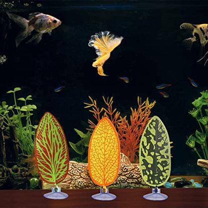 5 pcs Betta Mushroom Hammock + Leaf Pads Fish Tank Silicone Soft Aquarium Fish Playing Pads with Suction Cup Aquarium Ornament Fish Tank Decorations Accessories (Mushrooms+Leaves)
