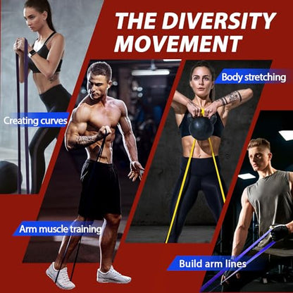 Resistance Bands for Pull Up Assist, Stretch Bands & Exercise Workout Set - color: 5-85LBS COLOR