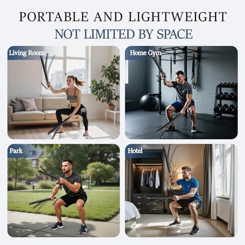 Ropeless Battle Ropes for Home Gym, Cordless Battle Rope for HIIT & Cardio (2 Ropes) - style: 2 Ropes
