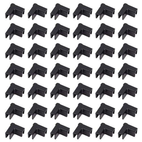 MAYJOYDIY 100 Pcs Corner Protector for Aquarium 1x1x0.6inch Anti-Collision Edge Guard Plastic Glass Edge Protector for Fish Tank Furniture Protection, Groove: 6mm, Black - color: Black