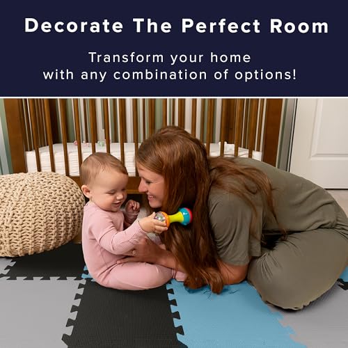 We Sell Mats Interlocking Foam Floor Tiles - 3/8" Thick Blue Mix 36-Pack - color: Sky Mix, size: 36 Square Feet (36 Tiles)