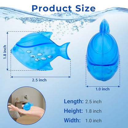 Funmit Humidifier Cleaning Fish, 12 Pack Humidifier Cleaner for Humidifiers and Fish Tanks, Purifies Water, Prevents Hard Water Build-Up, Reduces Scale, Blue