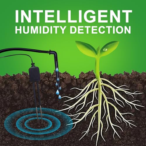 Drip Irrigation kit Indoor Plant Irrigation System Automatic Plant Waterer Plant Humidity Sensor Timer Water drip System kit to Growing Tent self Watering Automatic Mister kit Greenhouse（1 Sets）