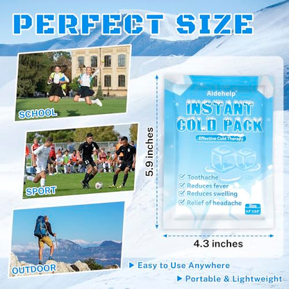 50 Pack Instant Cold Packs (4.3" x 5.9") - Disposable Ice Packs - size: 50 PACK