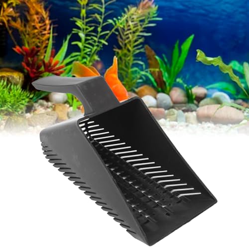 Fish Tankes Sand Shovel, Aquarium Gravel Sand Shovel, Strong Construction Clean Pan Scoop Shovel Plastic Gravel Strainer Shovel Clean Tool Black
