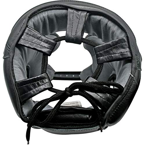 RIVAL Boxing RHG10 Intelli-Shock Headgear, D3O Front and Side Padding, Hook and Loop Back Adjustment with Lace on Top, and Anatomical Rear Head Pad Every Time - color: Black, size: Large