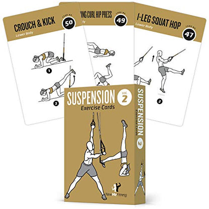 Suspension Workout Cards, Instructional Fitness Deck for Women & Men, Beginner Fitness Guide to Training Exercises at Home or Gym (Suspension, Vol 2) - style: Suspension Vol2