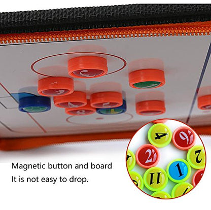Pro Ice Hockey Coaching Whiteboard - Magnetic Tactics Clipboard w/Zipper Case & Player Markers - Dry Erase Strategy Board for Game Plans & Practice Diagrams (16.5"x11")