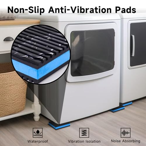 BJADE'S Rubber Anti-Vibration Isolator Pads,4" x 4" x 7/8" with EVA Center,Heavy Duty Vibration Isolation Pads for HVAC,Air Compressor,Air Conditioner,Washer and Dryer,Treadmill - size: 4 x 4 x 7/8in