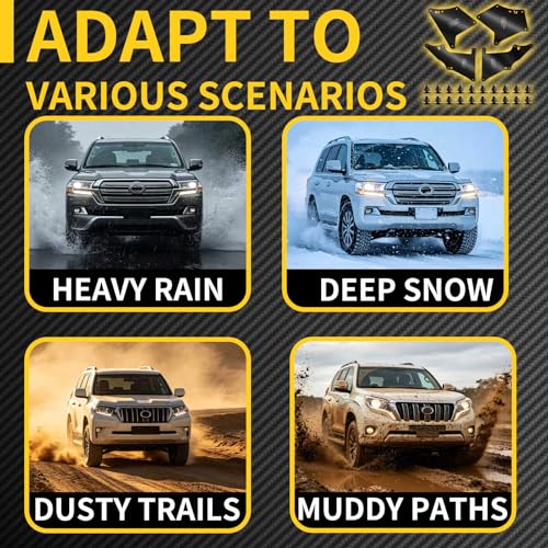Splash Guard Fender Liners Shield with Clips | Premium PVC material. Precise fit for 4Runner 03-09, FJ Cruiser 07-14, Prado 03-19. Shields mud, water, debris. - color: for Toyota 4Runner (2003-2009), FJ Cruiser
