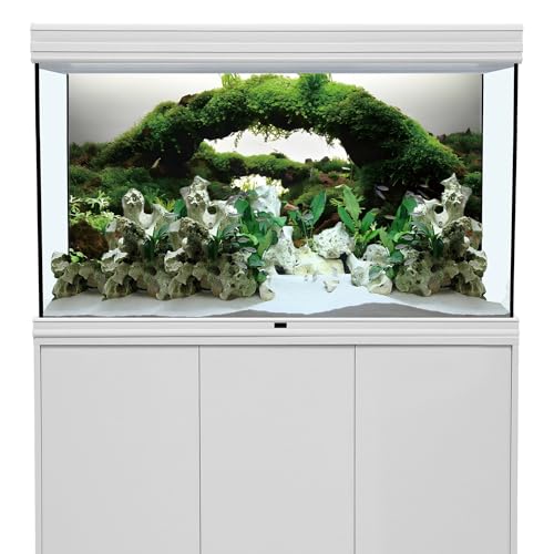 AWERT 24x16 inches Aquarium Background Green Algae Stone Aquarium Background Aquatic Plant River Bed & Lake Fish Tank Background Vinyl Background