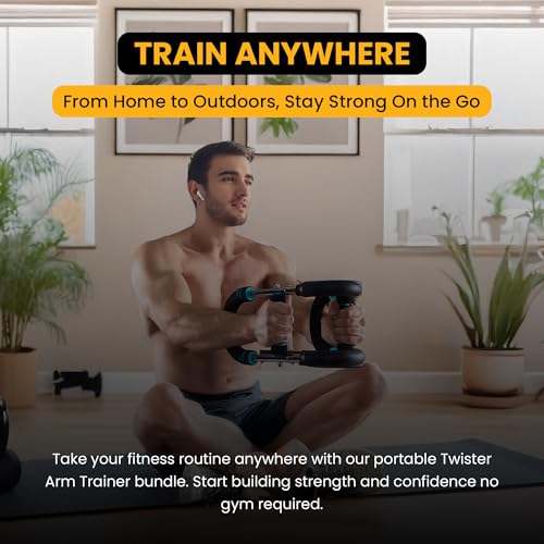 Twister Arm Trainer for Men & Women – Adjustable Forearm & Hand Grip Strengthener – Upper Body Workout Equipment with Travel Bag