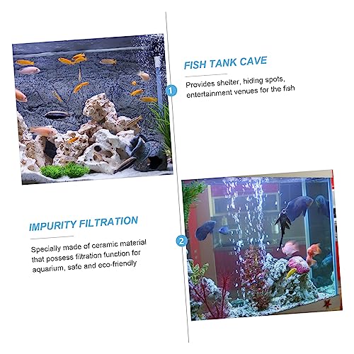 GALPADA Aquarium Shrimp Shelter Ceramic Breeding Tube Fish Habitat Hollowed Tunnel Shape for Fish to Hide Rest Play Odorless Durable for Fresh Salt Water Decor