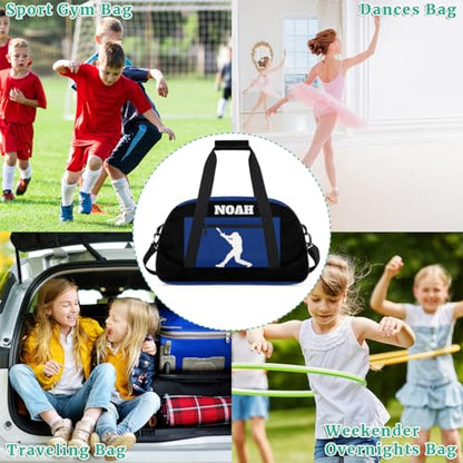 Personalized Sports Bag, Playing Baseball Silhouette Blue Black - color: Color 33