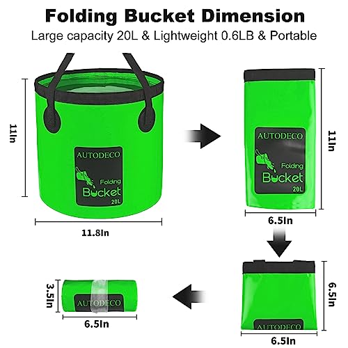 20L Collapsible Bucket 5 Gallon Water Container Folding Water Bucket with Handle Portable Wash Basin