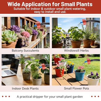 50 PCS 0.5 GPH Pressure Compensating Drip Irrigation Spot Watering Dripper, Gentle Flow Anti-Clog Drip Irrigation Emitters Heads Irrigation Drippers Parts for Indoor Outdoor Small Potted Plants - size: 0.5 GPH 50PCS