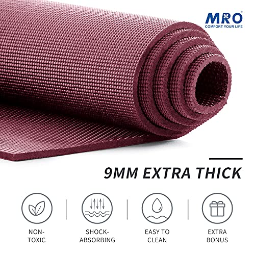 MRO Extra Large Yoga Mat, 12'x6'/9'x6'/7'x5'/6'x4' (9MM) - color: purple, size: 6*12 FT