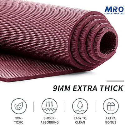 MRO Extra Large Yoga Mat, 12'x6'/9'x6'/7'x5'/6'x4' (9MM) - color: purple, size: 9*6 FT