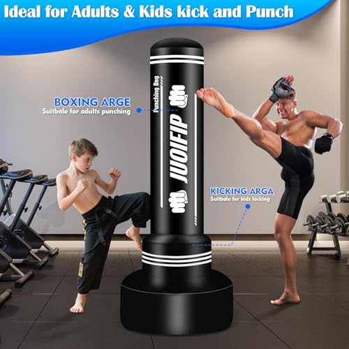 Freestanding Punching Bag with Stand, Men Standing Kickboxing Bag