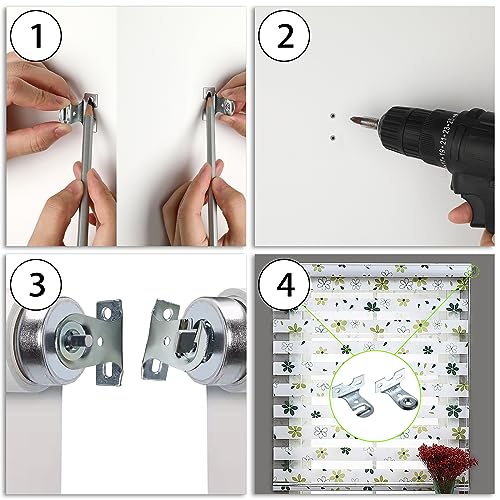 Sumnacon Metal Window Shade Brackets-4PCS Roller Shade Hardware Outside Mount with Screws,Sturdy Roller Shades Bracket for Living Room,Bedroom,Offices