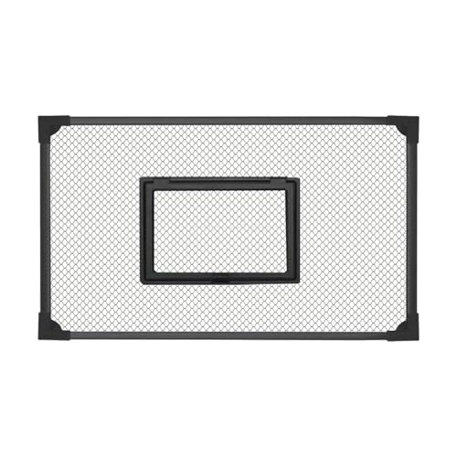 Aquarium Anti Jumping Net with Feeding Window, Cuttable Fish Tank Top Screen Lid Cover for Pet Safety Protection - size: 90x50cm