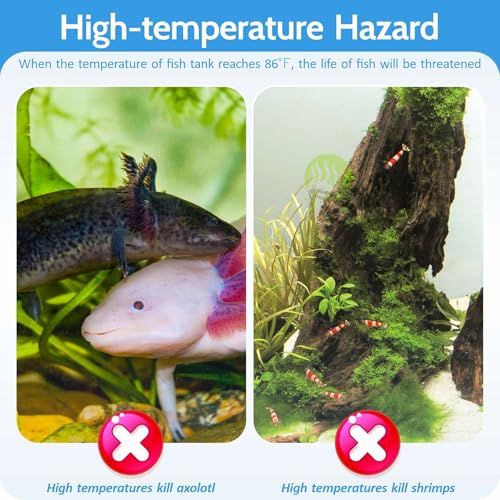 Upgrade Aquarium Fan with Memory Function,Fish Tank Cooling Fan,Aquarium Cooler Water Chiller for Axolotl Betta Fish Accessories with Adjustable Speed and Timer - size: 2 fan