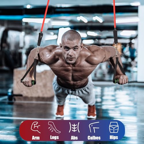 WIKDAY Resistance Bands with Handles for Exercise,beginners - color: 250LBS COLOR