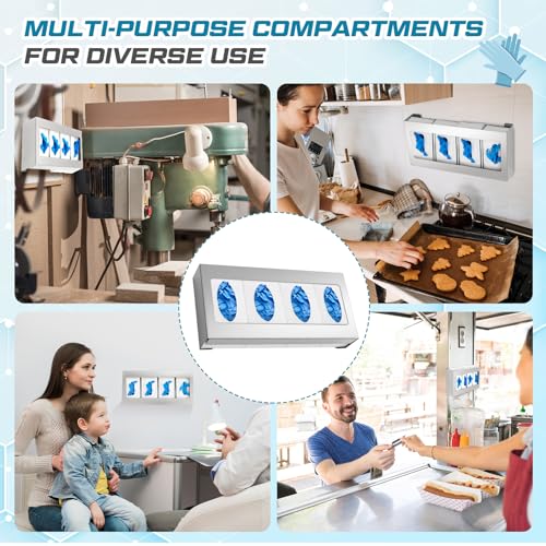 Blulu 1 Pack Wall Mounted Glove Box Holder, Stainless Steel Organizer
