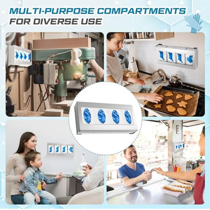 Blulu 1 Pack Wall Mounted Glove Box Holder, Stainless Steel Organizer