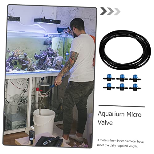 7-Piece Adjustable Aquarium Water Flow Control Set with Soft Silicone Hose Connector for Fish Tank
