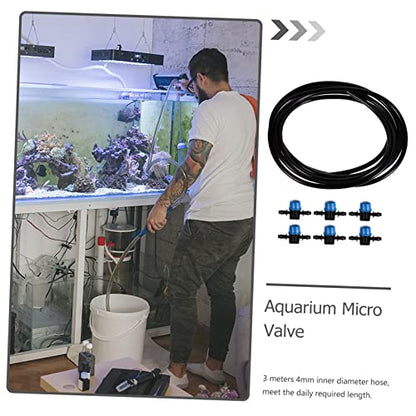 7-Piece Adjustable Aquarium Water Flow Control Set with Soft Silicone Hose Connector for Fish Tank