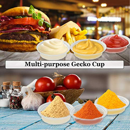 SunGrow Reusable Gecko Food & Water Cups, 100 Pcs, 1 oz. Recyclable Plastic Bowls, Fits Small Stands & Feeders, Durable & Easy to Clean, Ideal for Reptiles - in Resealable Bag