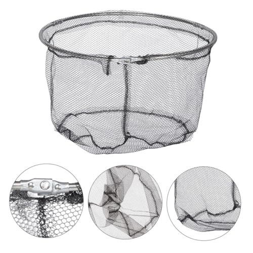 HEMOTON 4pcs Foldable Fishing Net Replacement Heads 40cm Stainless Steel Landing Nets with Deep Soft Flexible Mesh for Freshwater and Saltwater Trout Carp Fishing