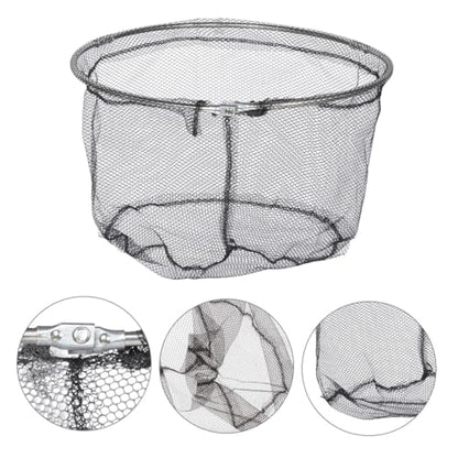 HEMOTON 4pcs Foldable Fishing Net Replacement Heads 40cm Stainless Steel Landing Nets with Deep Soft Flexible Mesh for Freshwater and Saltwater Trout Carp Fishing
