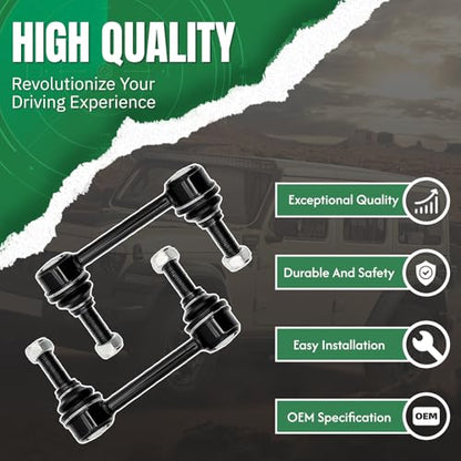 2PCS Rear Stabilizer Sway Bar End Links Fit for Dodge 2011 2012 2013 2014 2015 2016 2017 2018 2019 2020 2021 2022 Durango, for Jeep 2011-2021 Grand Cherokee, 2022 Grand Cherokee WK ‎‎K750573 - size: K750573-2PC