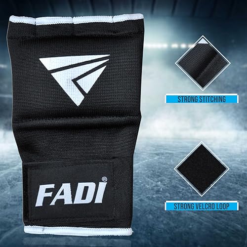 Quick Hand Wraps - Padded Knuckle Protection for Boxing Gloves, MMA, Kickboxing, Muay Thai - Quick Wraps for Men & Women - size: Small-Medium